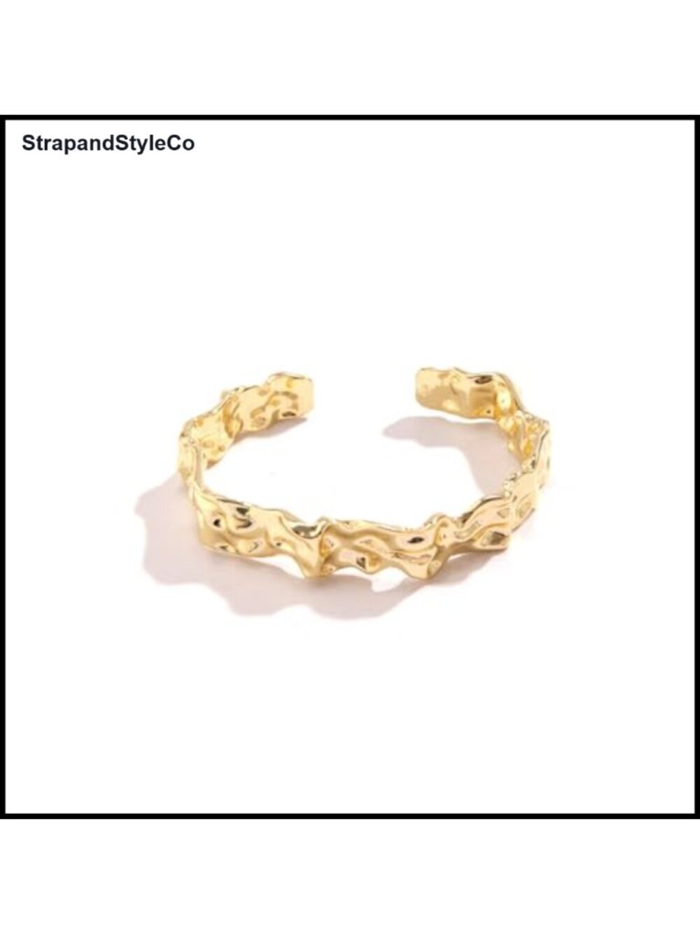 14k Gold Chunky Cuff Bracelet Open Wide Bangle Boho Statement Jewelry Gift